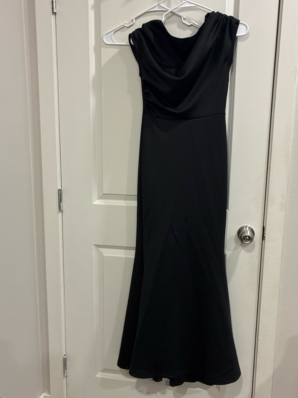 Black Cowl Neck Evening Gown